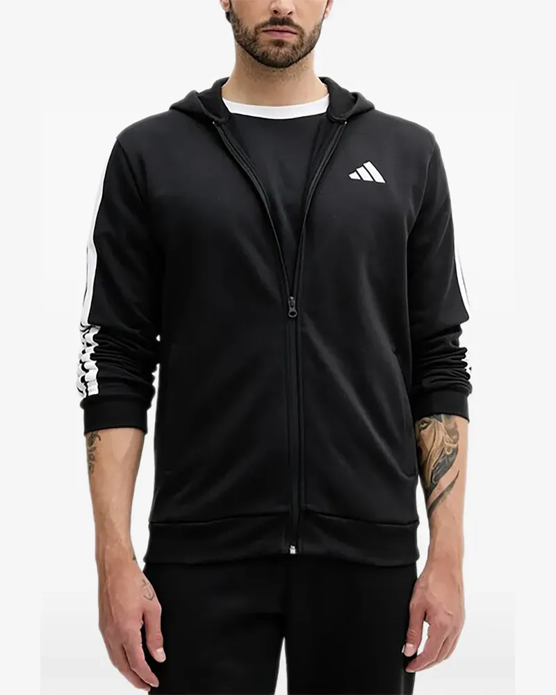 adidas logo zip tracksuit - Schwarz Schwarz