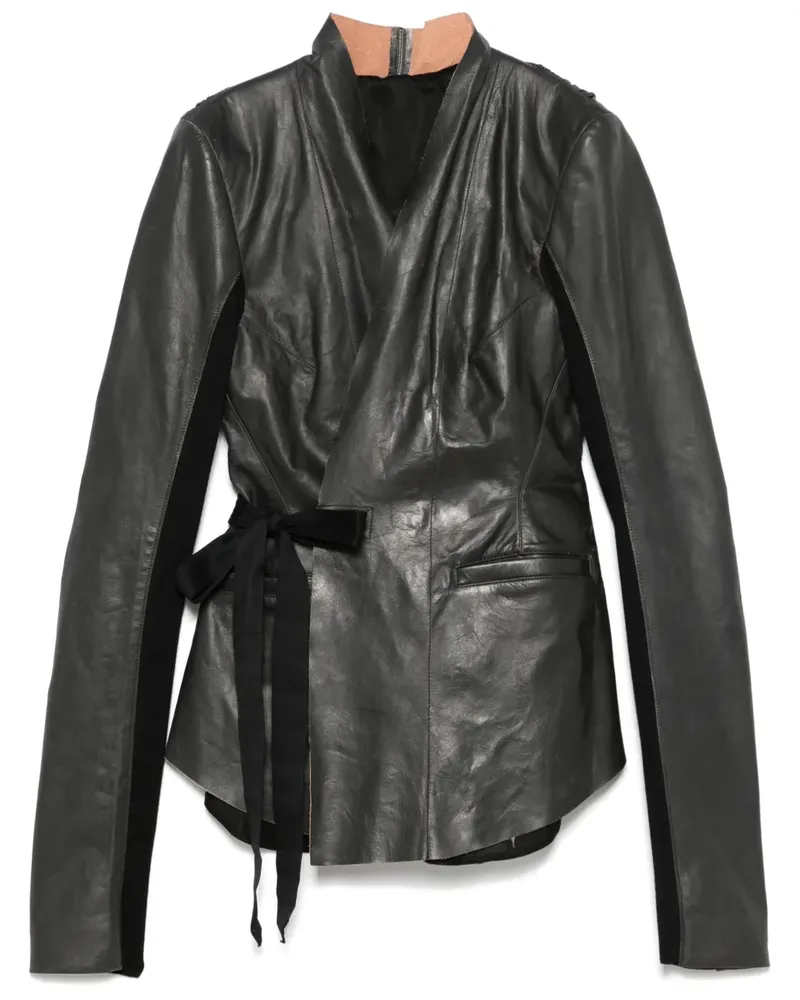 Rick Owens Klassische Lederjacke - Schwarz Schwarz