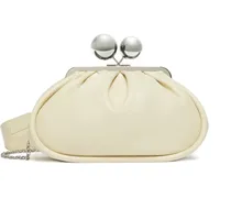 Kleine Milvanew Clutch mit Falten - Nude