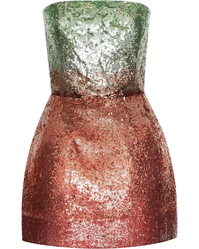 Oscar de la Renta Minikleid mit Pailletten - Grün Grün