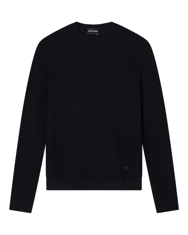 Emporio Armani Strukturierter Pullover - Schwarz Schwarz