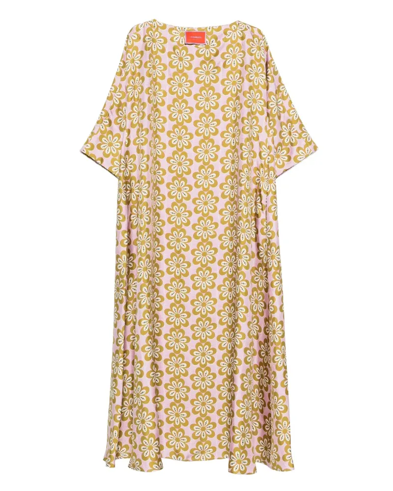 La DoubleJ Seidenkleid mit Blumen-Print - Rosa Rosa