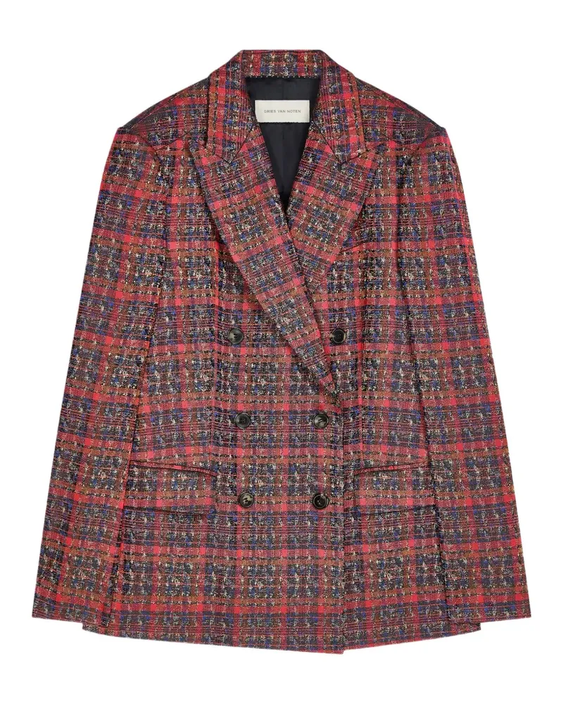 Dries van Noten Doppelreihiges Jacquard-Sakko - Rot Rot