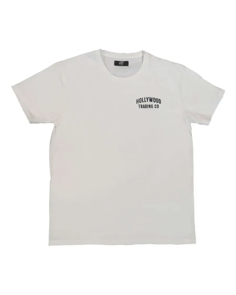HTC Hollywood Trading Company T-Shirt mit geflocktem Print - Nude Nude