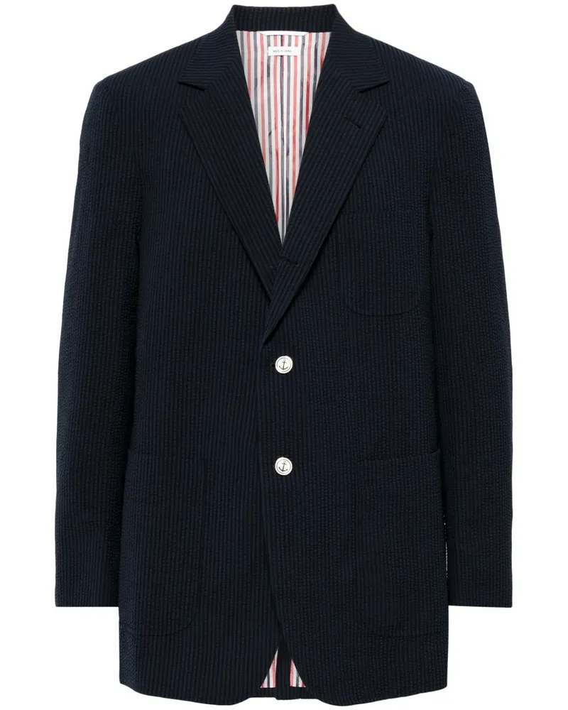 Thom Browne Gestreifter Seersucker-Blazer - Blau Blau
