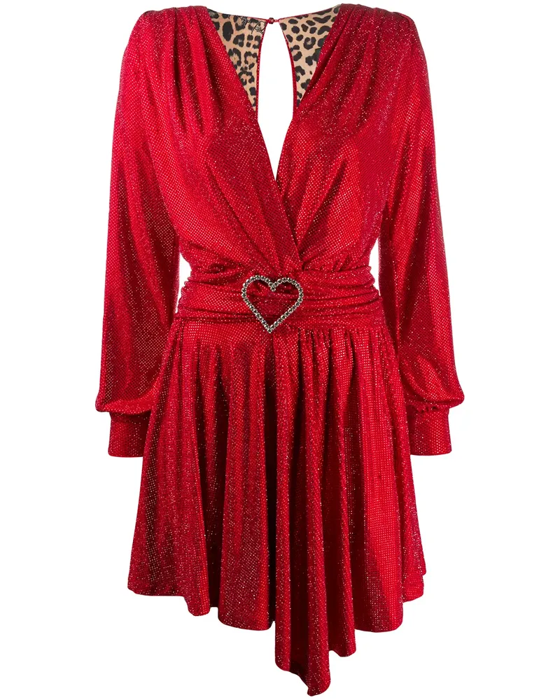 Philipp Plein Kleid mit tiefem V-Ausschnitt - Rot Rot