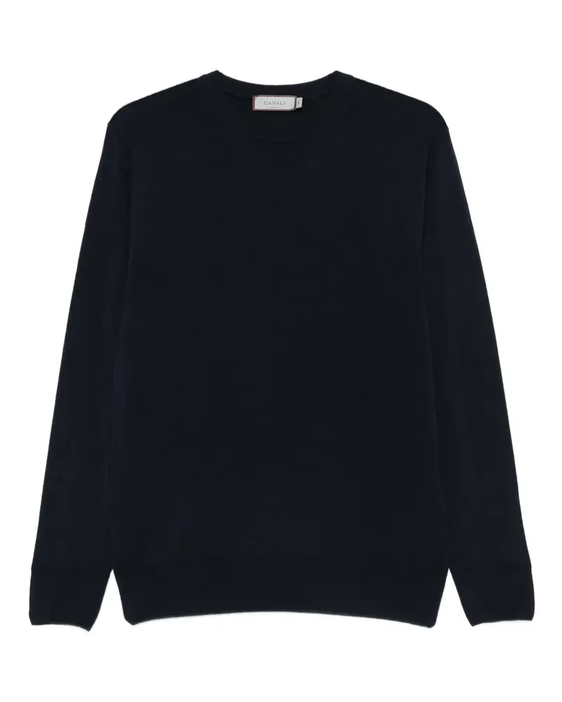 Canali Pullover mit rundem Ausschnitt - Blau Blau