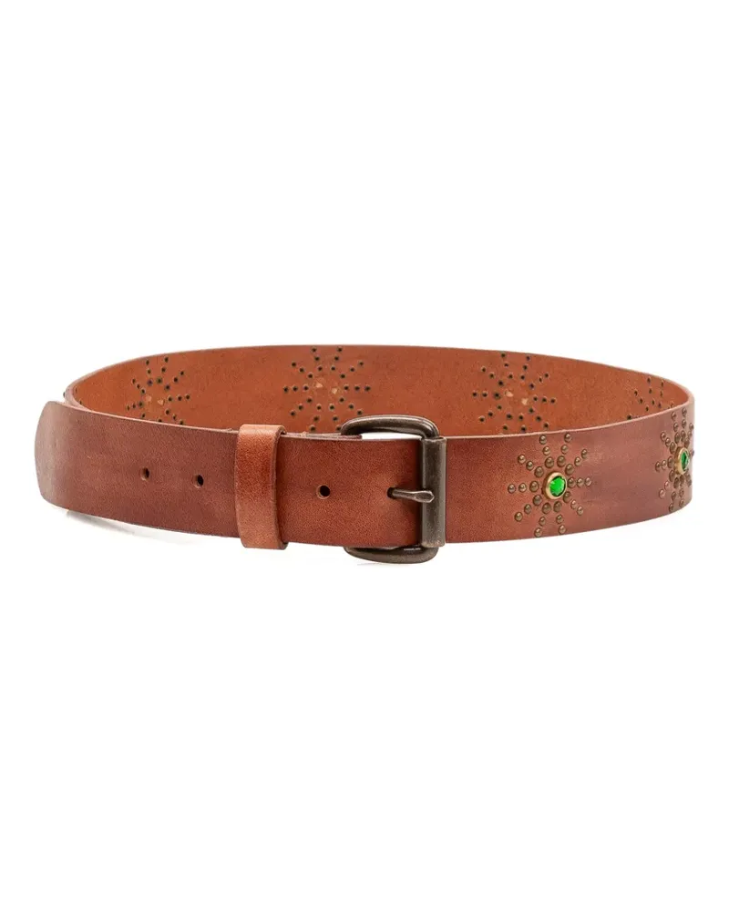 HTC Hollywood Trading Company stud-embellished leather belt - Braun Braun