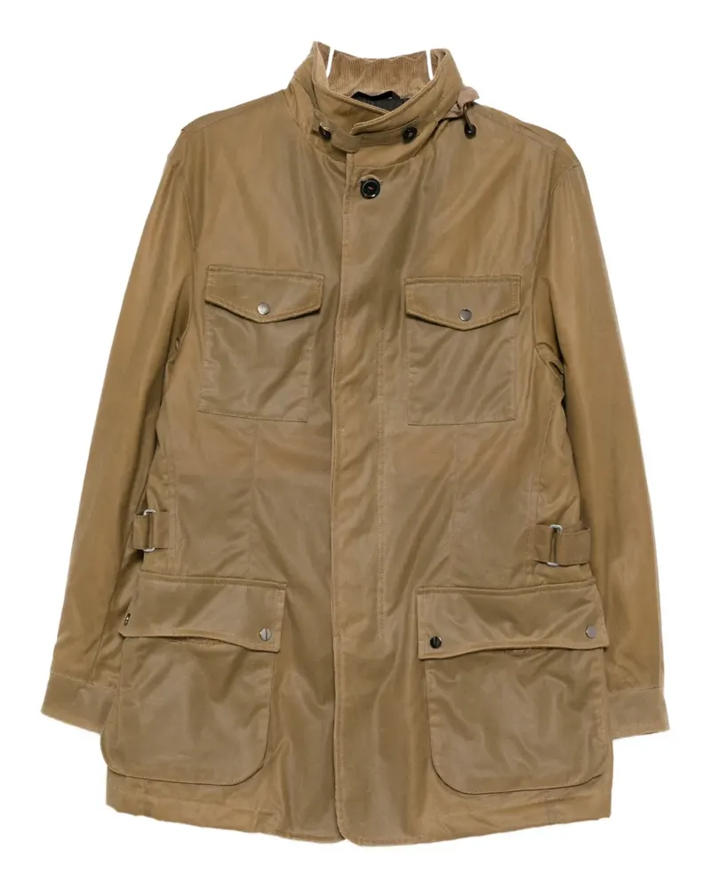 N.Peal button-up cotton wax jacket - Nude Nude