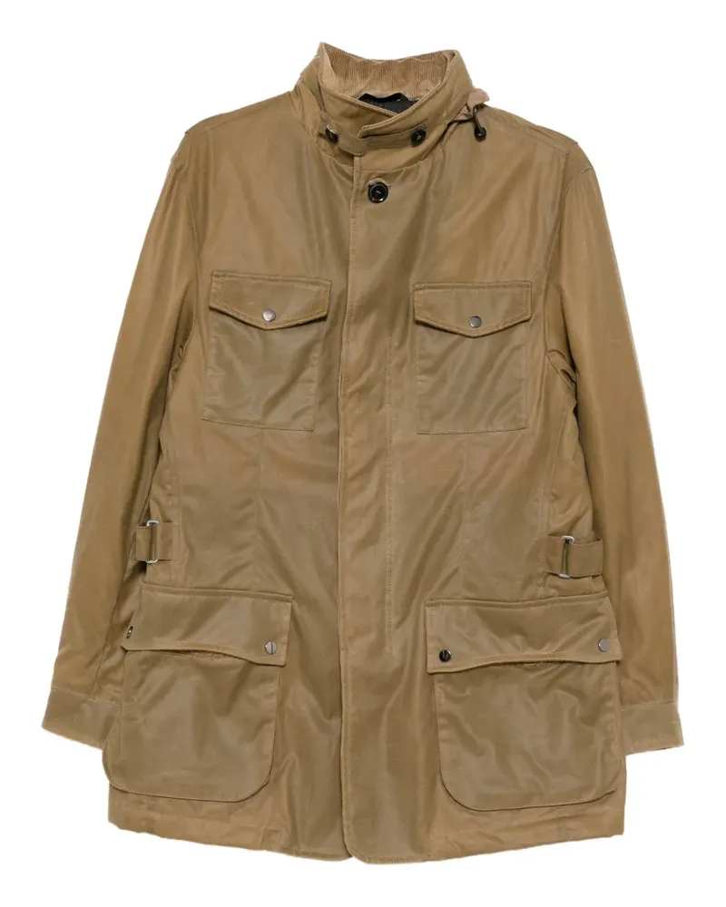 N.Peal button-up cotton wax jacket - Nude Nude