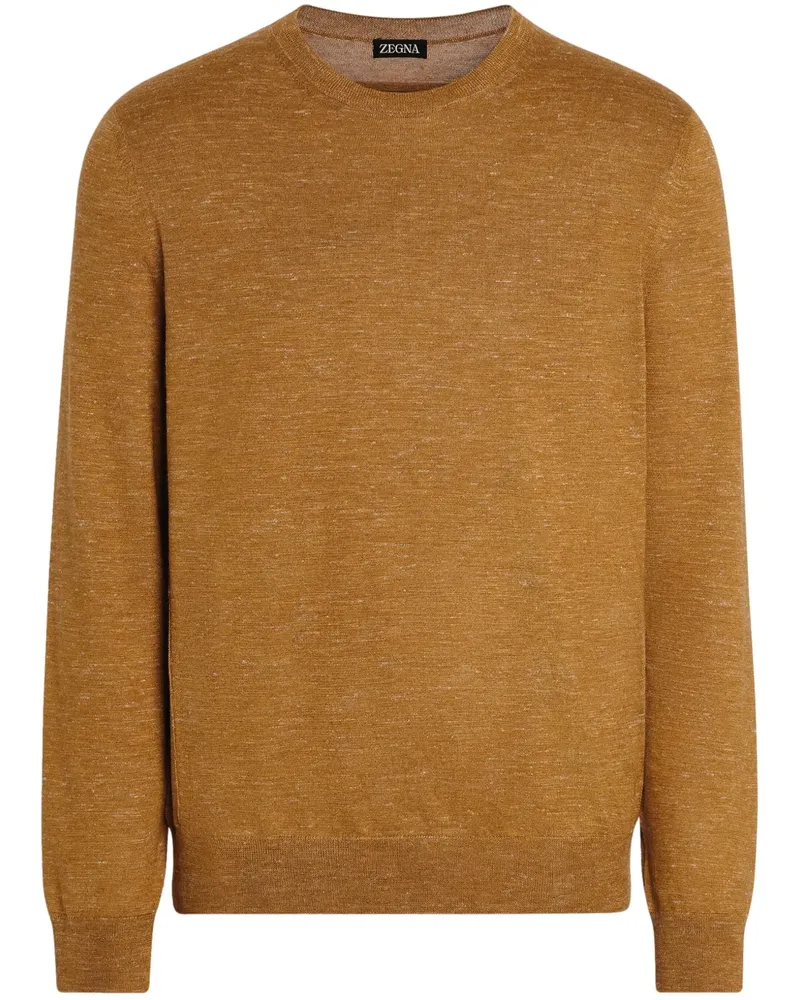 Ermenegildo Zegna Melierter Pullover mit rundem Ausschnitt - Gelb Gelb