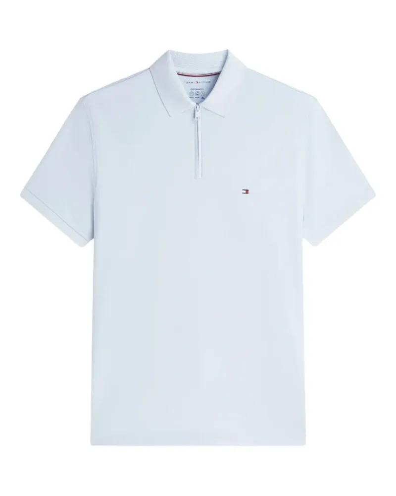Tommy Hilfiger zip-fastening logo-patch polo shirt - Blau Blau