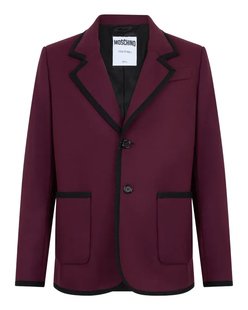Moschino contrast-trim notched-collar blazer - Rot Rot