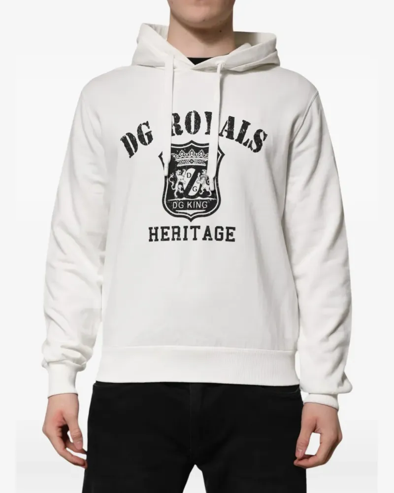 Dolce & Gabbana DG Royals Hoodie mit grafischem Print - Weiß Weiß
