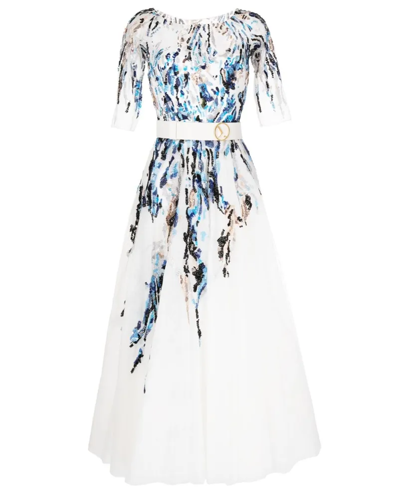 Saiid Kobeisy Kleid mit Perlen - Weiß Weiß
