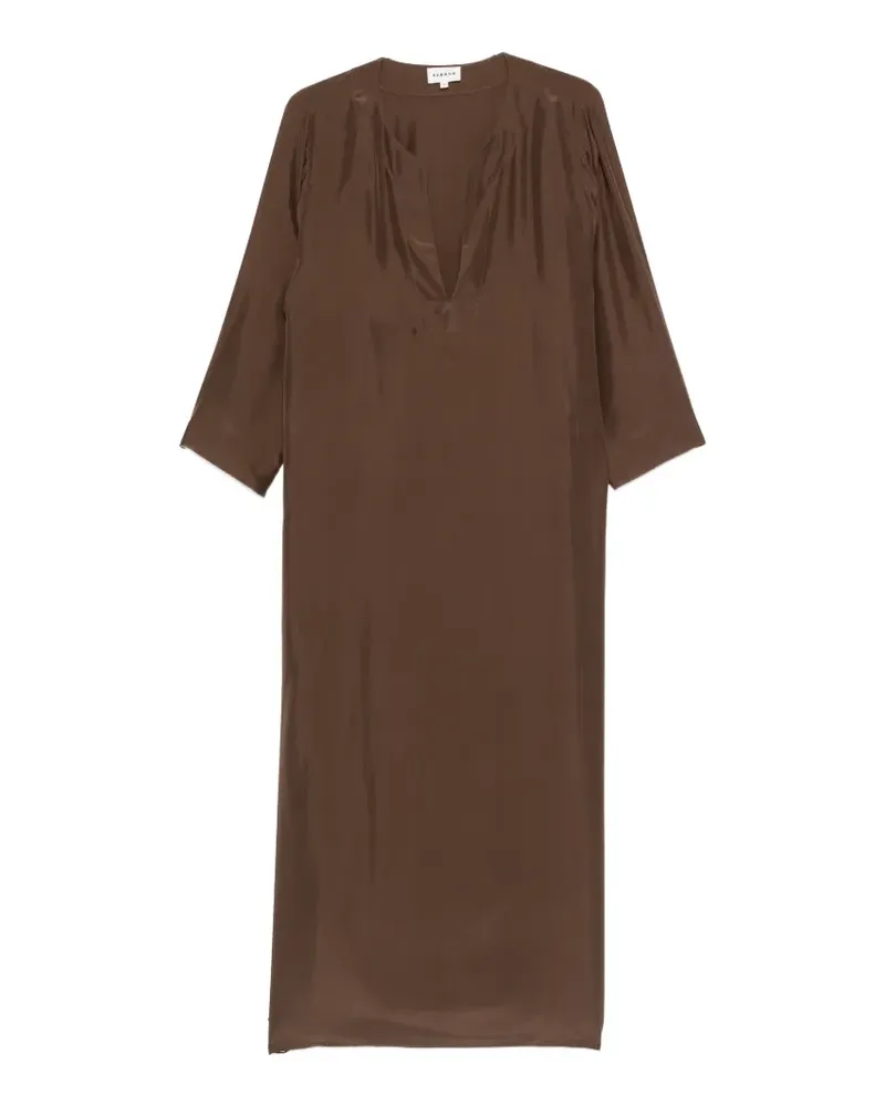 P.A.R.O.S.H. P.A.R.O H. Midikleid mit V-Ausschnitt - Braun Braun