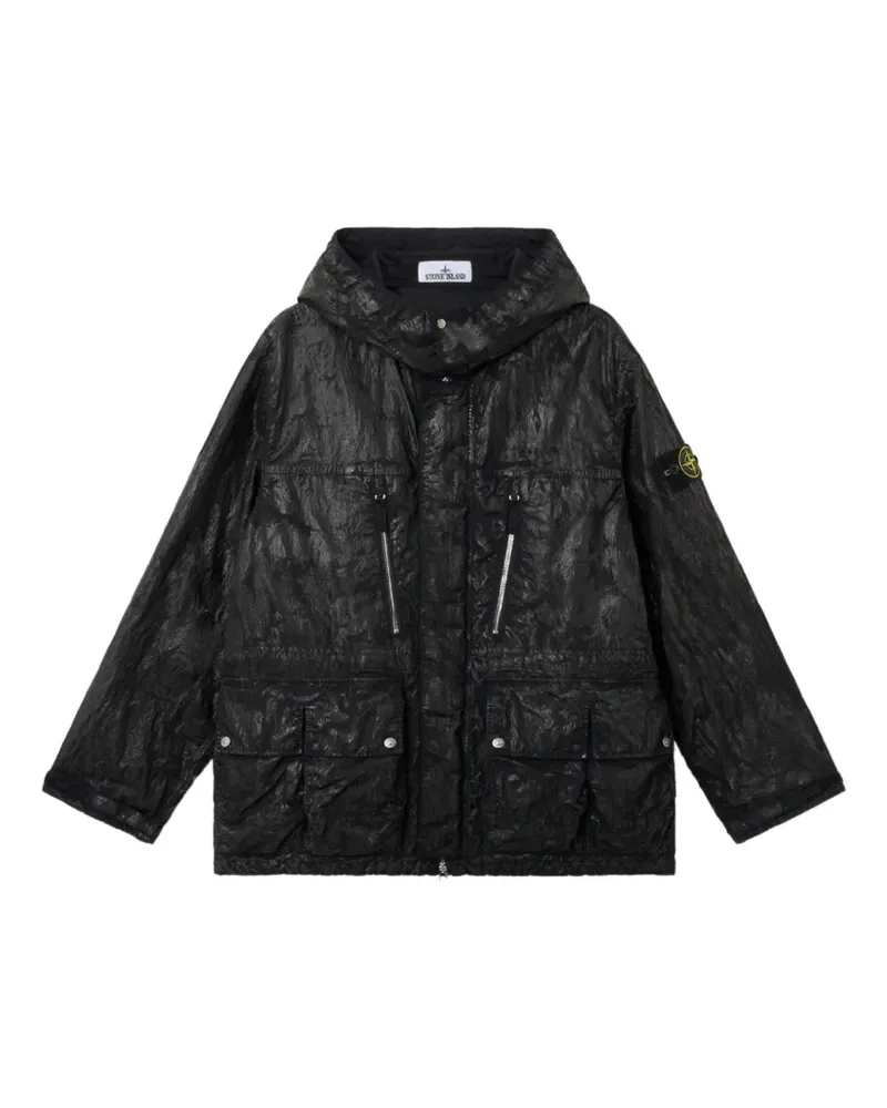 Stone Island Kapuzenjacke mit Reißverschluss - Schwarz Schwarz