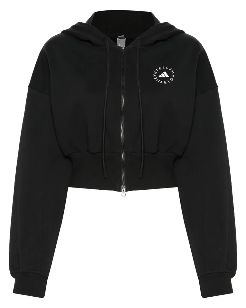 adidas Kapuzenjacke mit Logo-Print - Schwarz Schwarz