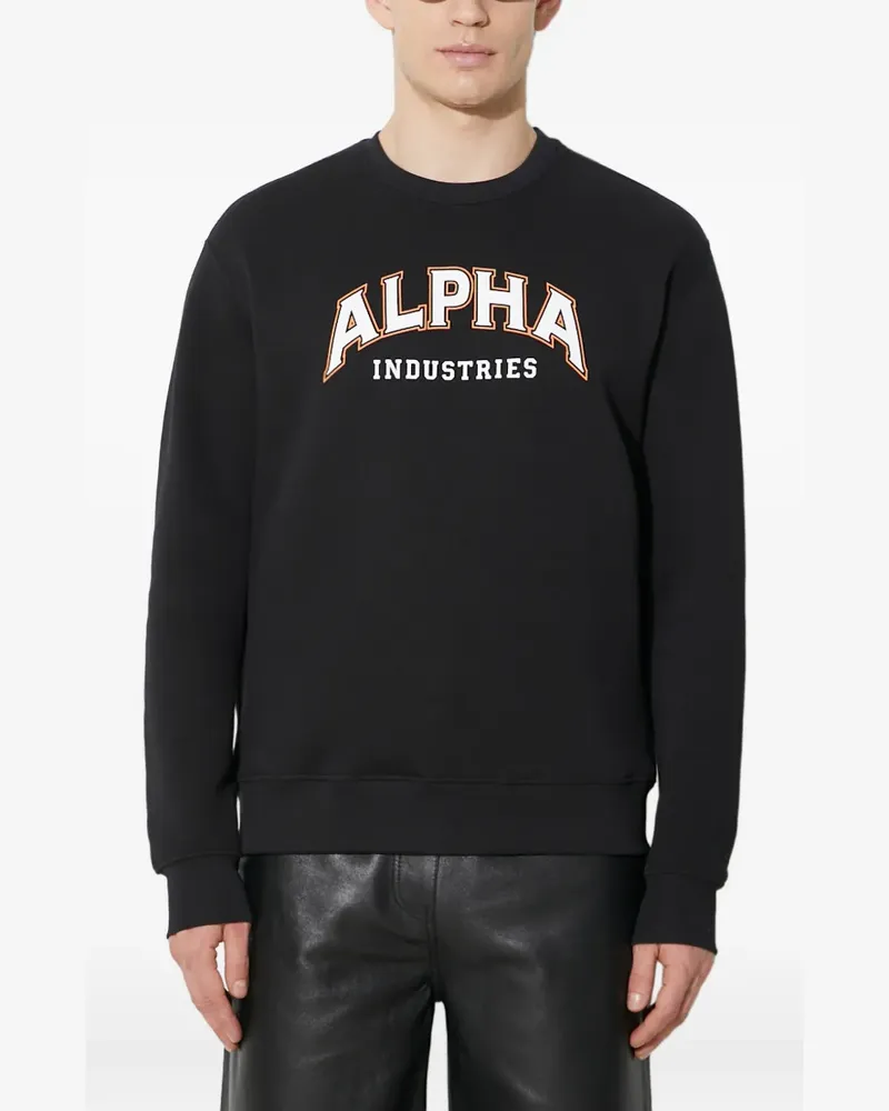 Alpha Industries College Sweatshirt - Schwarz Schwarz