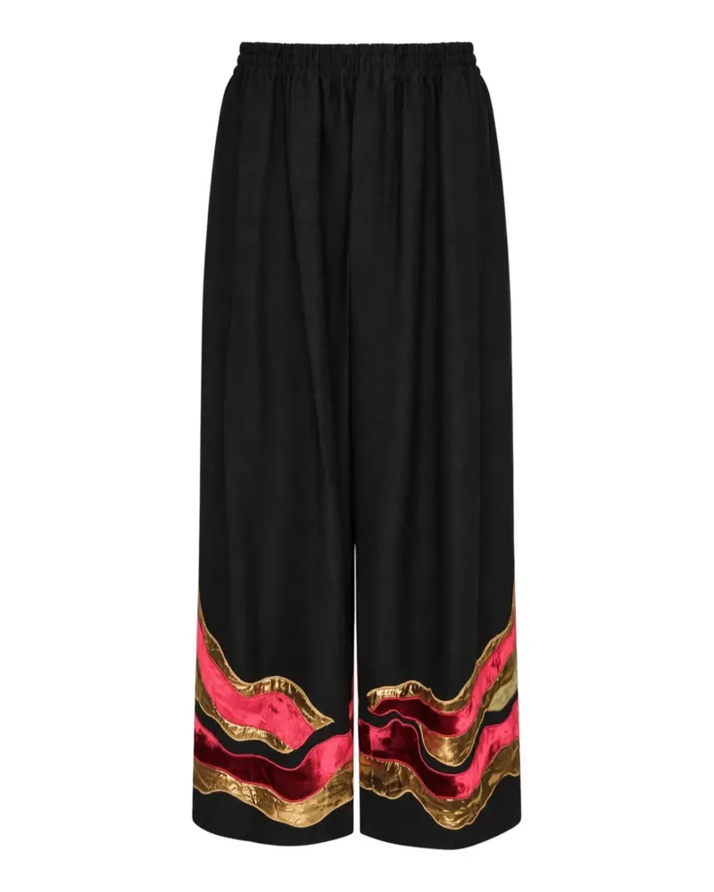 Biyan Palazzohose aus Gabardine - Schwarz Schwarz