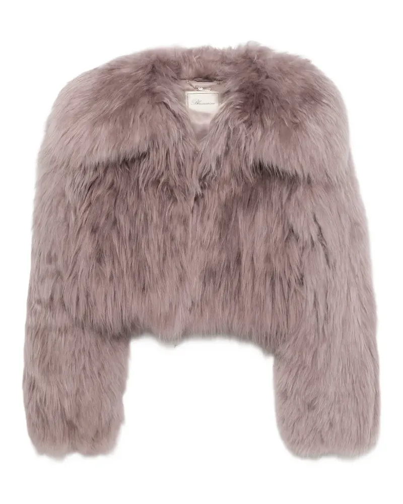 Blumarine Cropped-Pelzjacke - Violett Violett