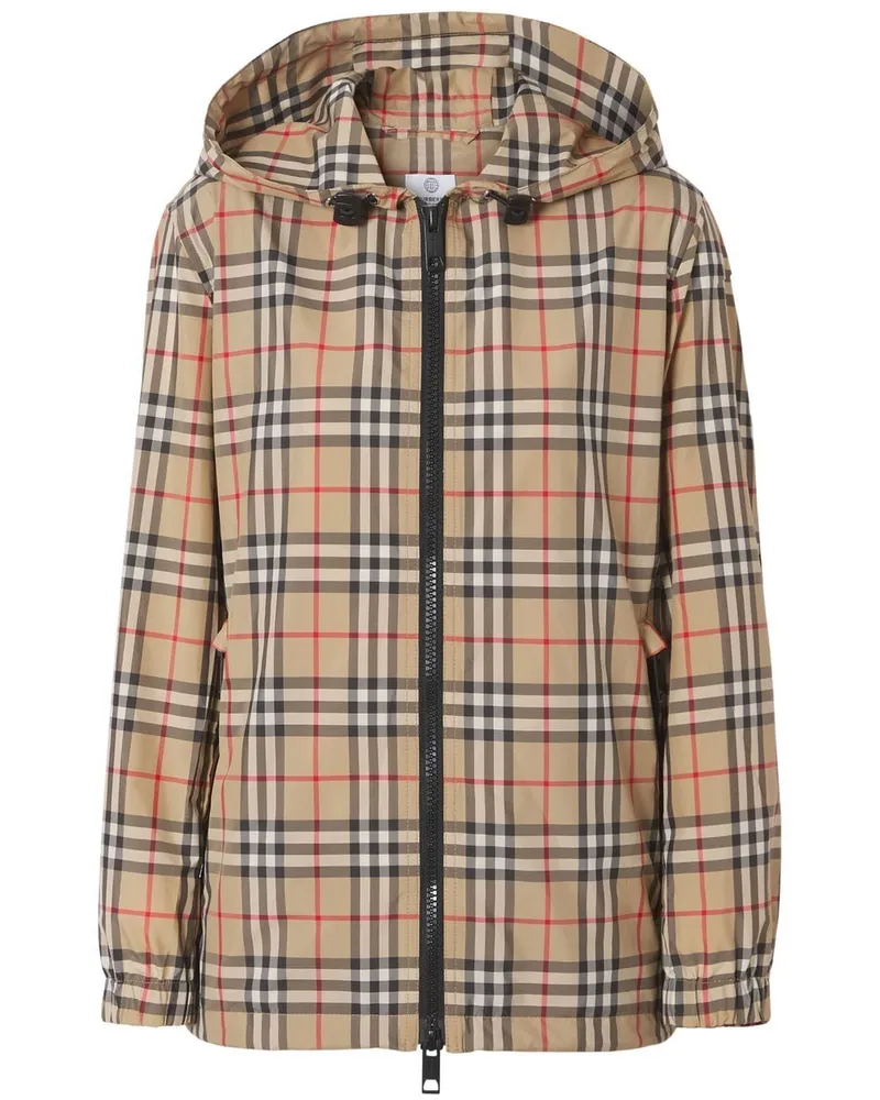 Burberry Kapuzenjacke mit Vintage-Check - Nude Nude