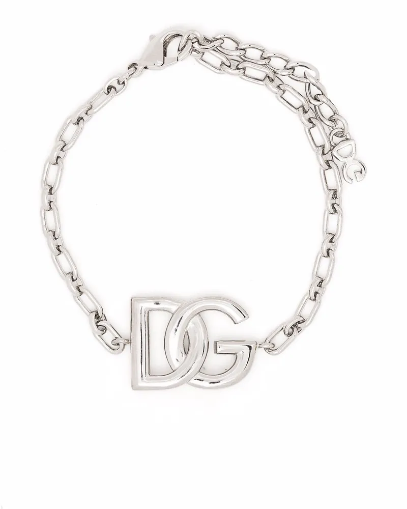 Dolce & Gabbana Kettenarmband mit Logo-Schild - Silber Silber