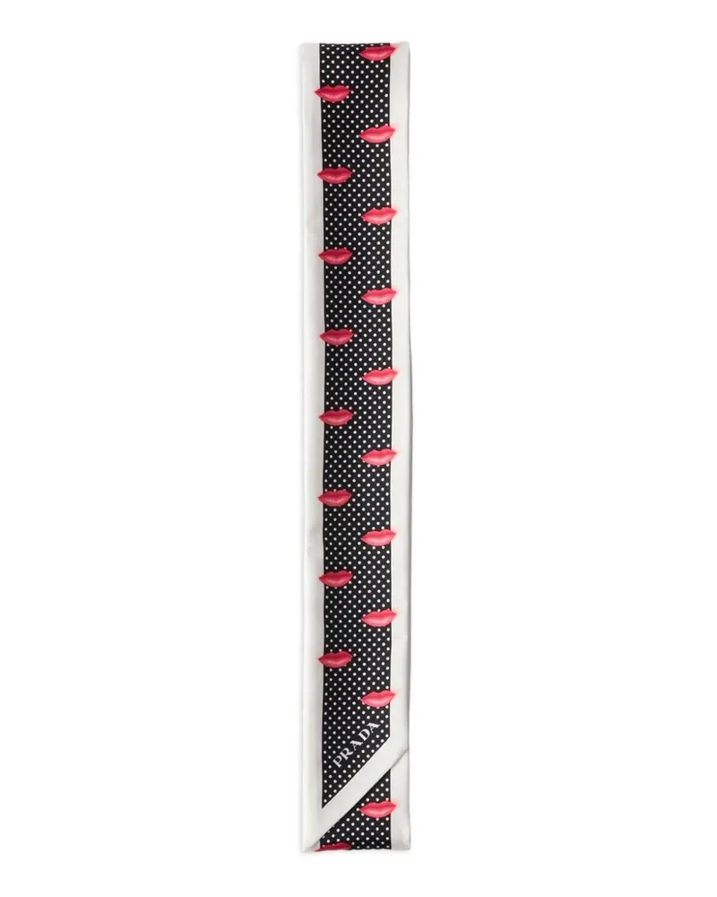 Prada Schal mit Logo-Print - Schwarz Schwarz