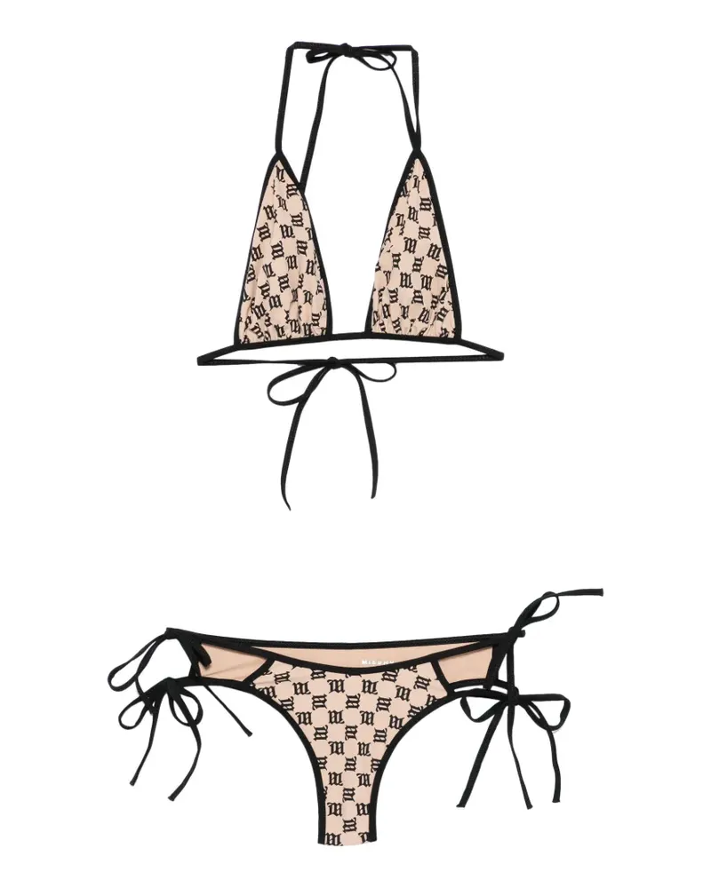 MISBHV Coquette monogram-print bikini - Nude Nude