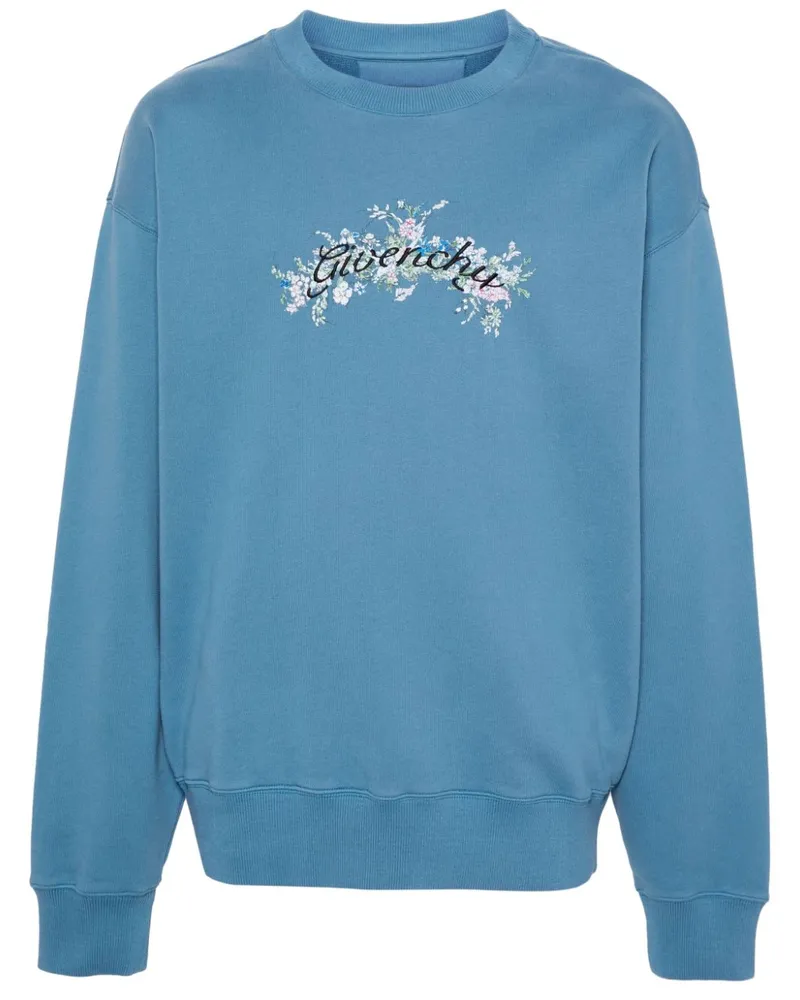 Givenchy Sweatshirt mit Logo-Stickerei Blau