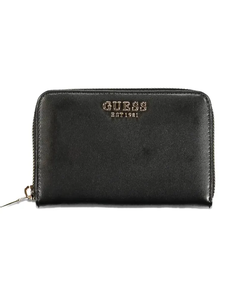 Guess logo-plaque wallet - Schwarz Schwarz