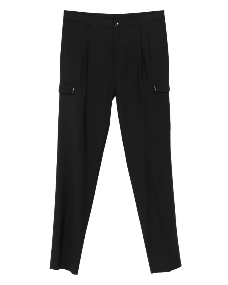 Tagliatore pleated-detail cargo pants - Schwarz Schwarz