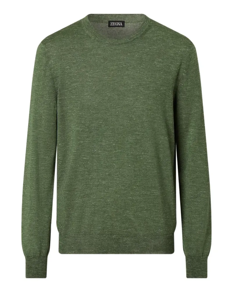 Ermenegildo Zegna Melierter Pullover mit rundem Ausschnitt - Grün Grün