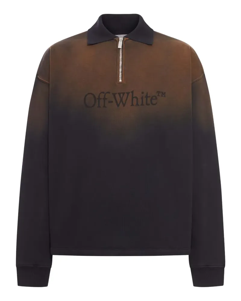 OFF-WHITE logo-print polo shirt - Schwarz Schwarz