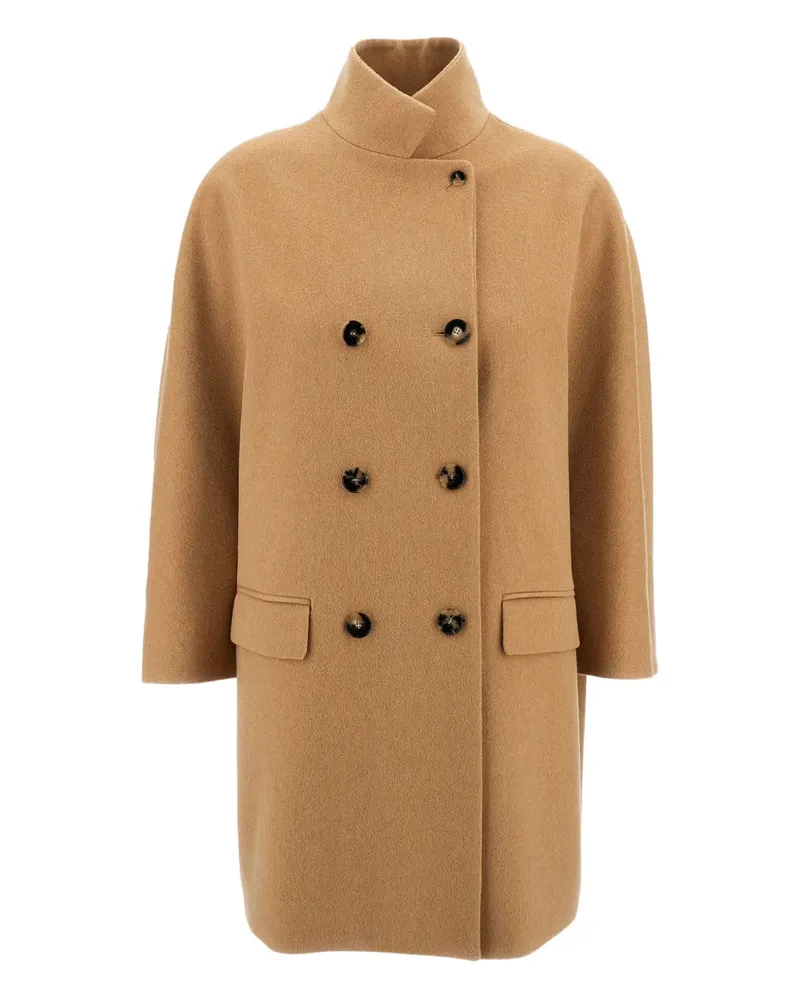 Alberto Biani double-breasted wool coat - Nude Nude