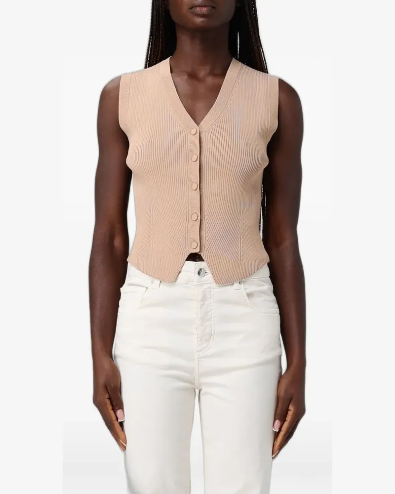 Armani Exchange ribbed-knit gilet - Nude Nude