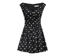 Midikleid mit Polka Dots - Schwarz