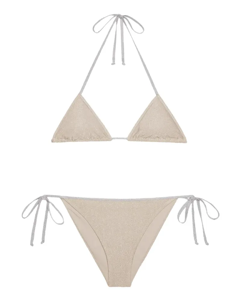 MC2 Saint Barth glitter-effect triangle bikini - Nude Nude