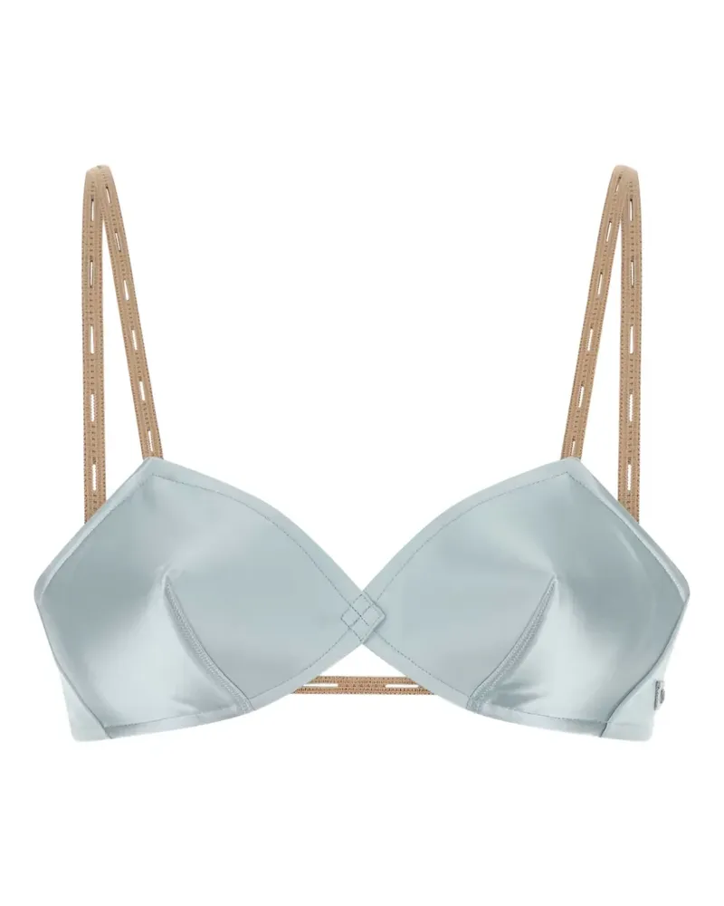 Miu Miu Satin-BH mit überkreuzten Trägern - Blau Blau