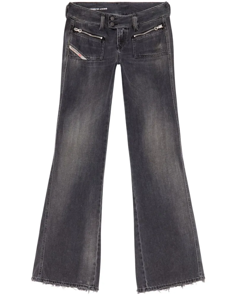 Diesel D-Hush Bootcut-Jeans - Schwarz Schwarz