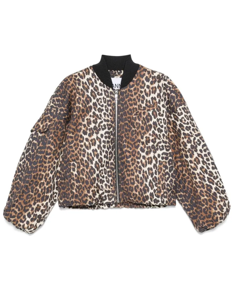Ganni Bomberjacke mit Tiere-Print - Braun Braun