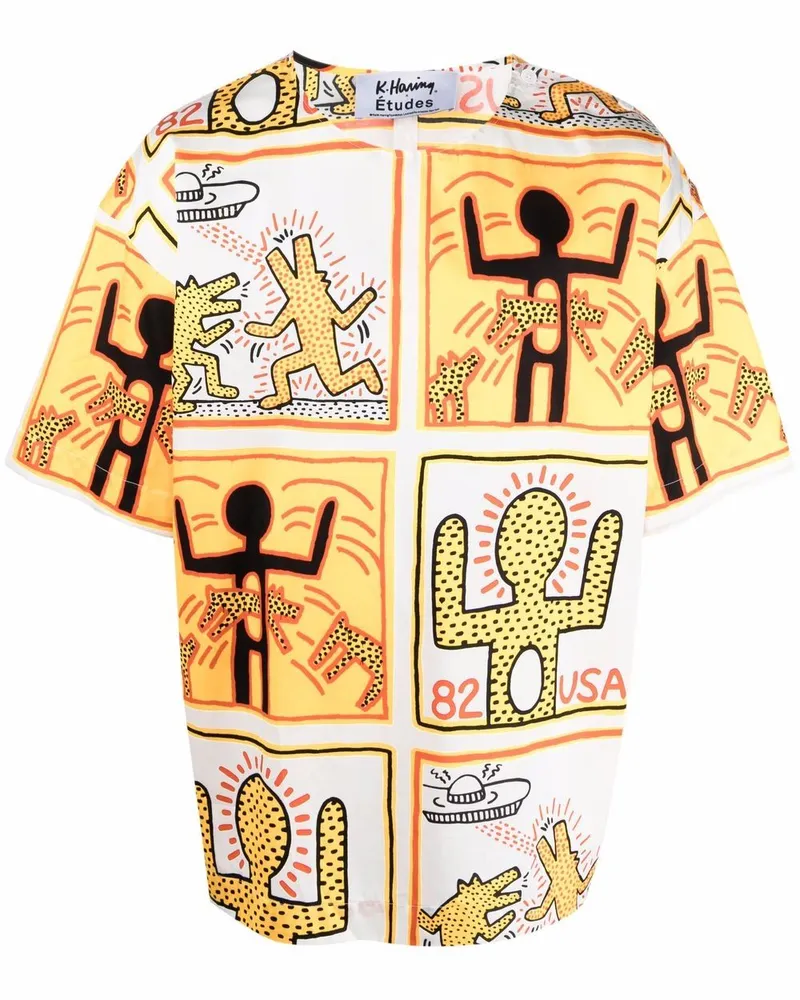 Études Studio x Keith Haring T-Shirt aus Bio-Baumwolle Weiß