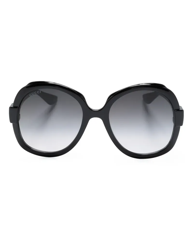 Gucci Sonnenbrille mit Oversized-Gestell - Schwarz Schwarz