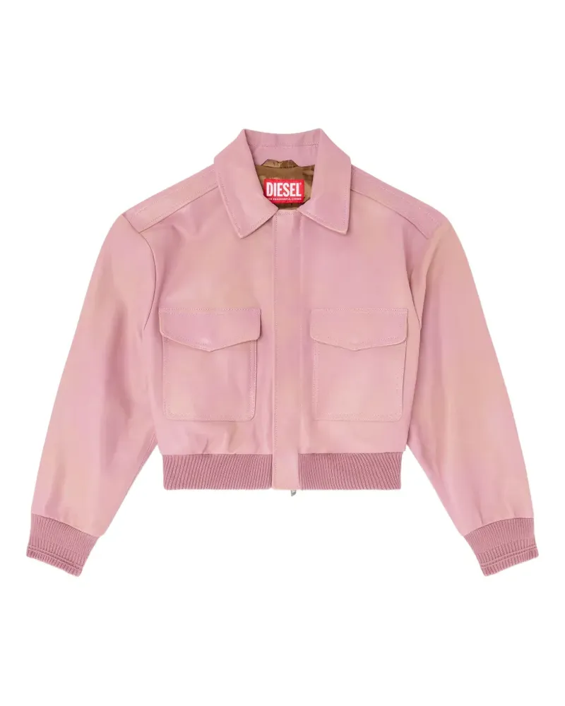 Diesel aviator jacket in treated-leather - Rosa Rosa