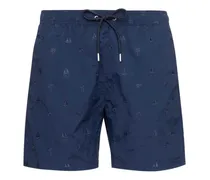 Bestickte Badeshorts - Blau