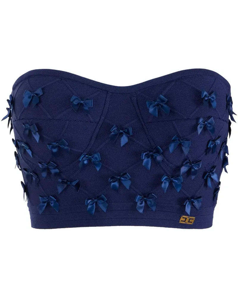 Elisabetta Franchi Oberteil mit Schleifendetail - Blau Blau