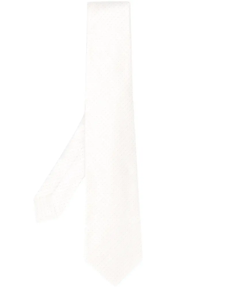 Kiton Gestreifte Krawatte - Weiß Weiß