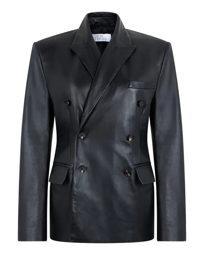 Giuseppe di Morabito double-breasted leather blazer - Schwarz Schwarz