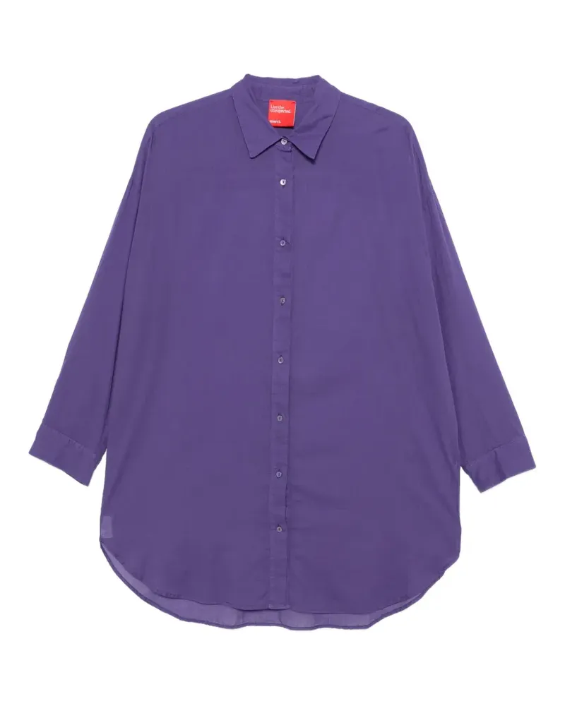 ..,merci contrast-stitch curved-hem shirt - Violett Violett