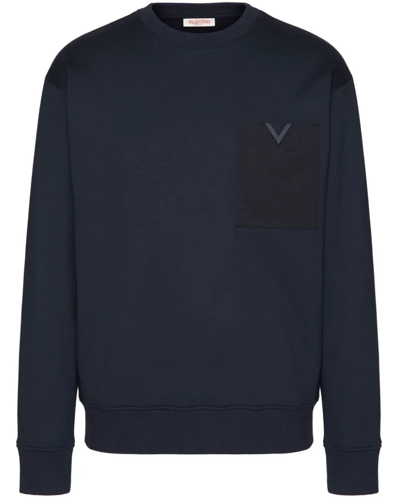 Valentino Garavani Sweatshirt mit V-Detail Blau